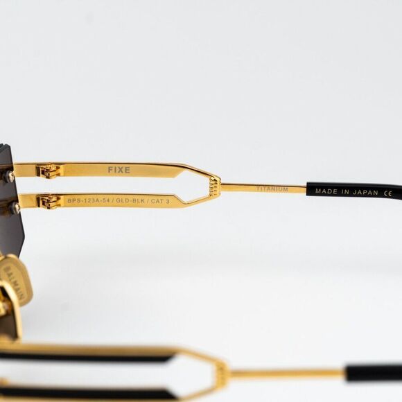 Balmain Women Sunglasses Titanium Gold Black Grey Geometric FIXE BPS-123A-54 main image 8